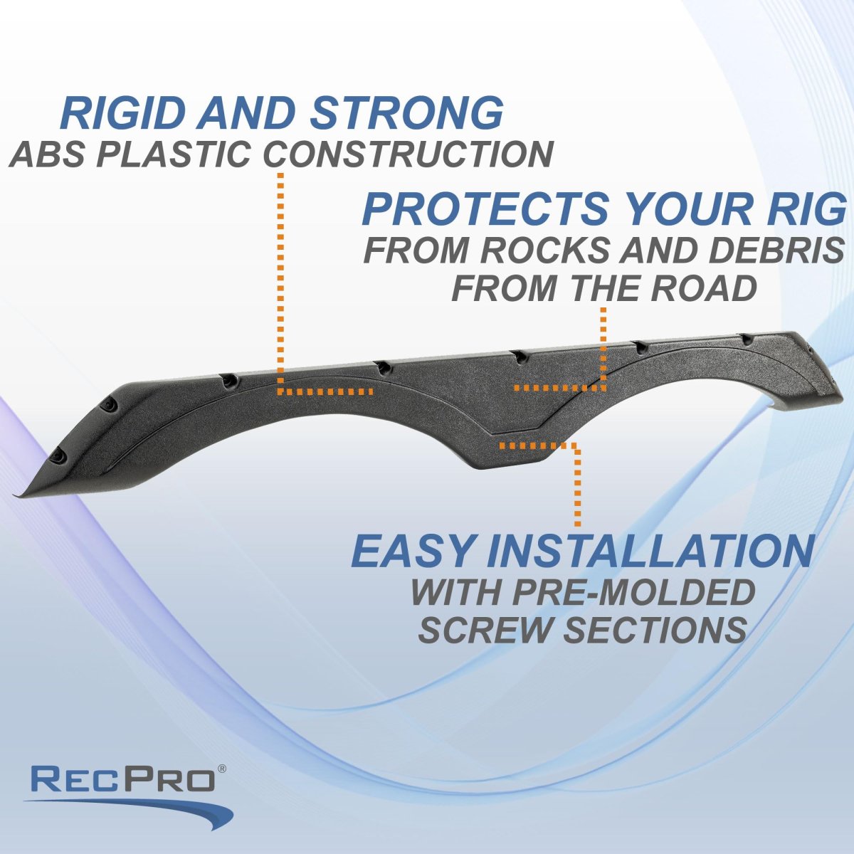 Black Tandem Fender Skirt For Rv 67 5 In X 8 2 Pack Vacuum Formed Abs Plastic Rp-5015-bk
