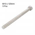 Uxcell M10x120mm Hex Bolts 304 Stainless Steel Hexagon Screw Bolt 5pcs