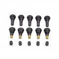 10-pack Snap-in Short Black Rubber Valve Stem For Tubeless Rim Holes On Standard Vehicle Tires 