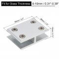 Uxcell 180 Degree Glass Clamp For 8-10mm Thickness Adjustable Double Side Shelf Support Bracket Aluminum Alloy Clip Holder