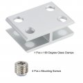 Uxcell 180 Degree Glass Clamp For 8-10mm Thickness Adjustable Double Side Shelf Support Bracket Aluminum Alloy Clip Holder