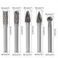 Tungsten Carbide Rotary Files 1 4 Shank Double Cut Cylindrical Radius End Burrs Tool 8mm Dia For Die Grinder Drill Bit Wood