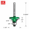 Craftpro Guided Rounded Over Router Bit 1 4 In Shank 56 Radius 1 2 Cut Length Tungsten Carbide Tipped C077x1 4tc