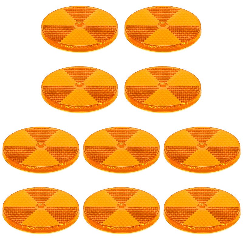 10 Pack Front Reflector Round For Driveway Fence Gate Posts Trailers Safetys Automobiles Boats Mailboxes Reflector With Center