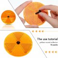 10 Pack Front Reflector Round For Driveway Fence Gate Posts Trailers Safetys Automobiles Boats Mailboxes Reflector With Center