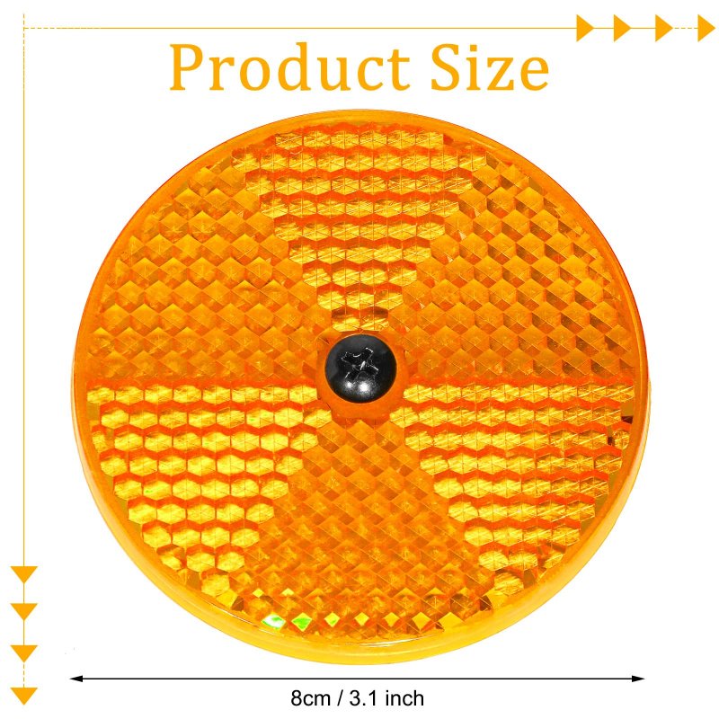 10 Pack Front Reflector Round For Driveway Fence Gate Posts Trailers Safetys Automobiles Boats Mailboxes Reflector With Center
