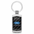 Ipick Image For Ford Expedition Real Black Carbon Fiber Chrome Metal Case Key Chain Keychain Official Licensed