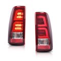 Led Tail Lights Assembly For Chevy Silverado Gmc Sierra 1999 2007 Red Lens Chrome Housing White Bar Fit Fleetside Bed Only Rear 