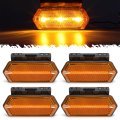 4 6 In Amber Led Side Marker Clearance Lights With Reflex Reflector Pack Universal 12v For Trailer Truck Rv And Camper 