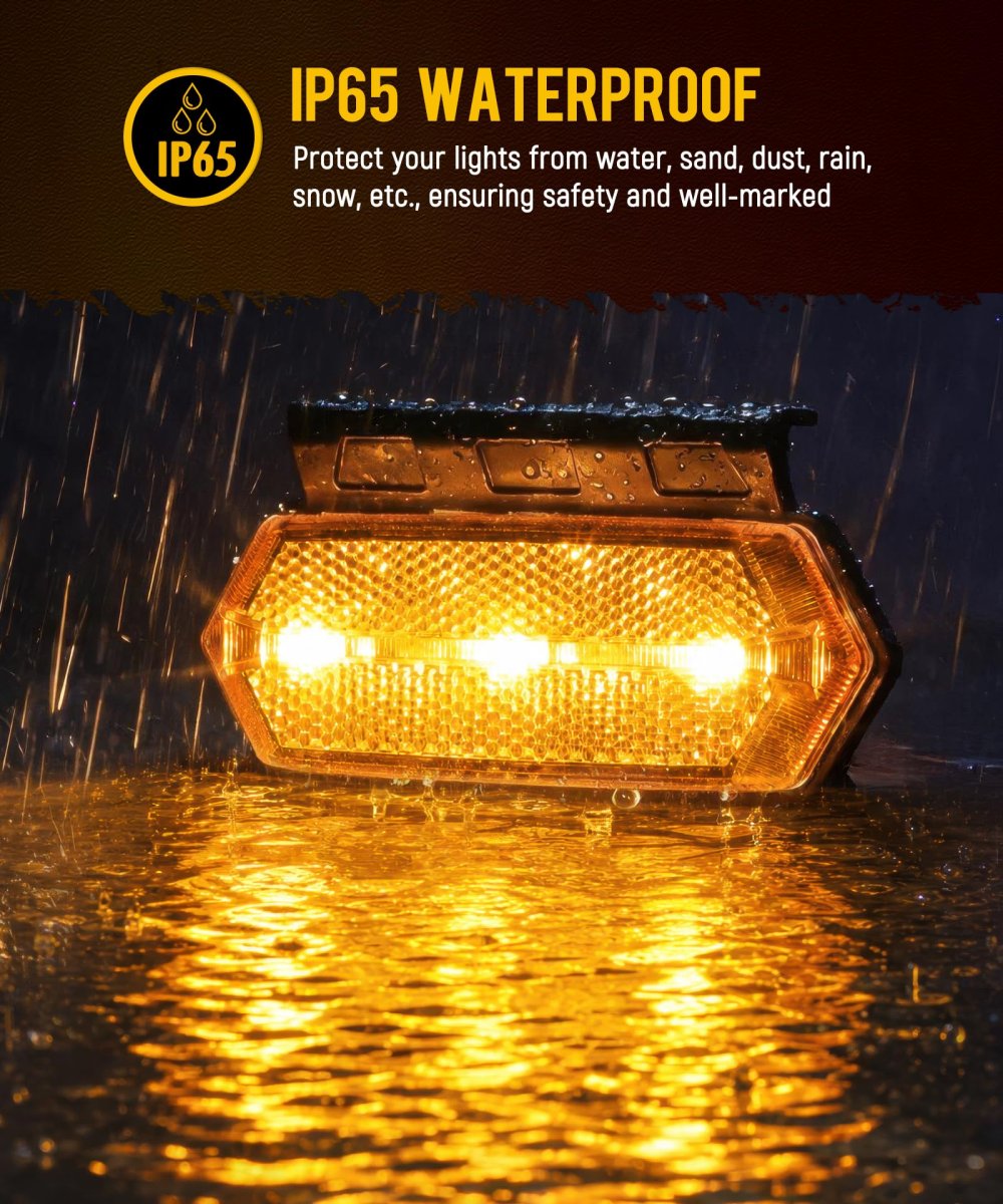 4 6 In Amber Led Side Marker Clearance Lights With Reflex Reflector Pack Universal 12v For Trailer Truck Rv And Camper