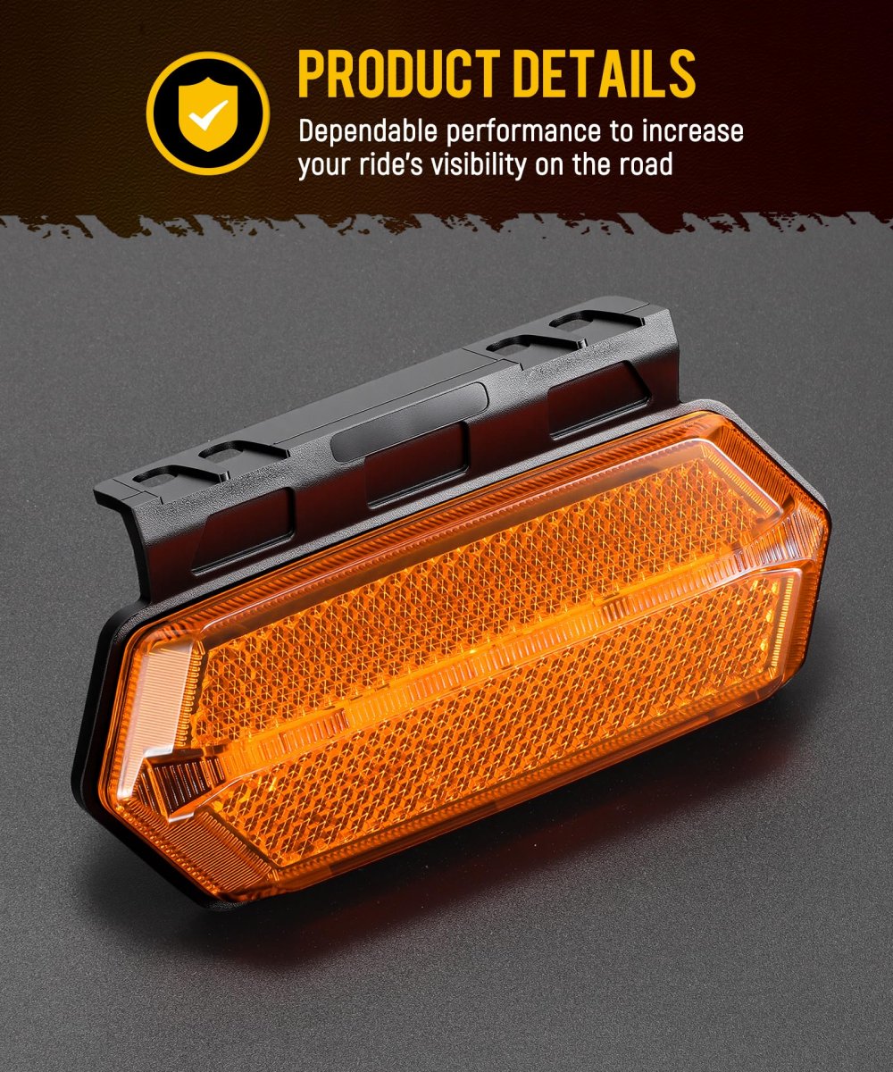 4 6 In Amber Led Side Marker Clearance Lights With Reflex Reflector Pack Universal 12v For Trailer Truck Rv And Camper
