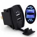 Qiilu Dual Usb Rocker Switch Fast Socket Power Blue Led Carling Arb 5v 3 1a Switches Panel 12v 24v For Marine Boat Car Cart Utv