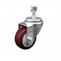 Polyurethane Swivel Threaded Stem Caster W 3 X 1 25 Maroon Wheel And 2 300 Lbs Capacity Caster Service Brand 