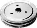 R9603 Chrome Double Groove Crank Pulley For Small Block Chevy Short Water Pump 