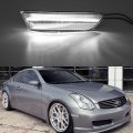 Xenon White Led Side Marker Lights For 2003 2004 2005 2006 2007 Infiniti G35 Coupe Clear Lens Front Bumper Turn Signal Assembly