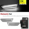 Nslumo Led Side Marker Lights For 2003-2007 Infiniti G35 Coupe Skyline V35 Clear Lens Xenon White Front Bumper Turn Signals