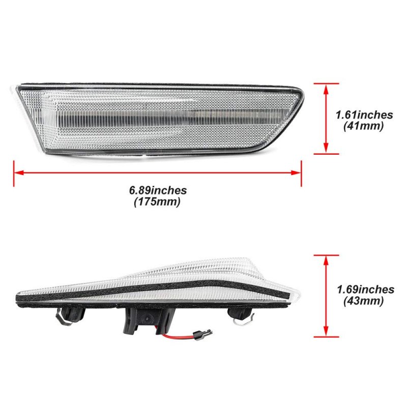 Xenon White Led Side Marker Lights For 2003 2004 2005 2006 2007 Infiniti G35 Coupe Clear Lens Front Bumper Turn Signal Assembly