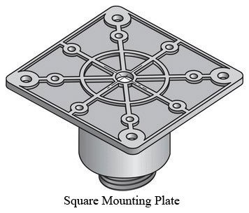 Tablelegsonline 1-5 8 Round Furniture Leg 10 Square Plate