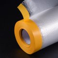 Uxcell Pre-taped Masking Film 94 5 In X 65 Ft Plastic Drop Cloth With Medium-tack Painters Tape For Painting Protection