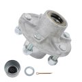 Pre-assembled 5 On 4 Inch Galvanized Trailer Hub Bearing Kit Includes Dust Cap With Rubber Plugs Suitable For 1-1 16 Spindle 
