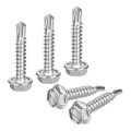 100pcs 10 X 1 Self Drilling Screws 410 Stainless Steel Tapping For Metal Hex Washer Head Sheet 
