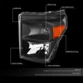 Compatible With Ford Super Duty 3rd Gen Pair Of Black Housing Amber Corner Headlight Led Brake Light W O Cargo