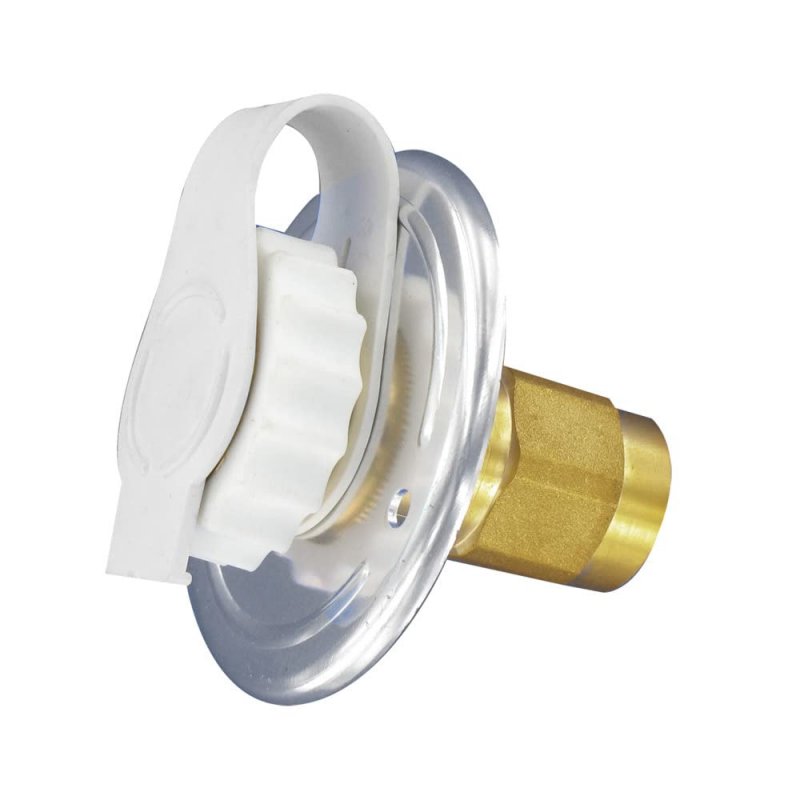 Valterra A01-0172lf Fpt 2-3 4 Aluminum Finish Lead-free Flush Mount Water Inlet