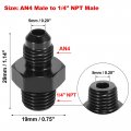 X Autohaux 2pcs An4 Male To 1 4 Npt Union Car Flare Reducer Hose Fitting Adapter Universal Aluminum Alloy Fuel Oil Line Pipe