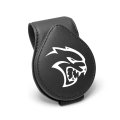Dodge Srt Hellcat Logo Black Leather Magnetic Sunglass Holder Car Sun Visor Mount Clip Official Licensed 