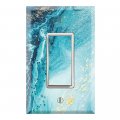 Graphics Wallplates Abstract Blue Crystal River Marble Art Print Single Rocker Gfci Wall Plate Cover 
