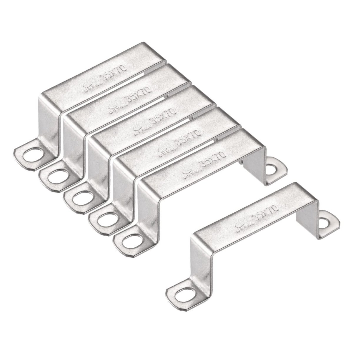 U Shaped Connector Bracket 33 X 70mm 304 Stainless Steel For Door Closed Bar Holder Strut Channel 6pcs