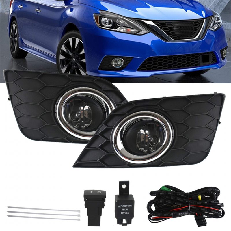 Fog Light Lamp Assembly Pair For Sentra 2016 2017 2018 2019 Includes H11 Halogen Bulbs Front Bumper Covers And Harness Switch