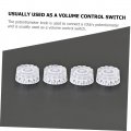 Wakauto 4 Pieces Guitar Knob Potentiometer Cap Bass Musical Instruments Rotary Shaft Volume Gear White Plastic Important