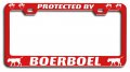 Protected By Boerboel Dogs Pets Rd Metal License Plate Frame Tag Holder X12 
