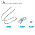 Uxcell Cross-connector Vertical Pipe Clip 8pcs Fit 1 25mm To Crossover Buckle Steel Cross Clamp For Greenhouse Awning Frames