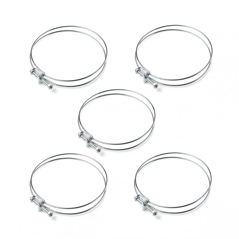 Powertec 70217 5 Inch Double Wire Hose Clamp With Bolt Adjustable Clamps For Dust Collection System Accessories Dryer Vent Hvac