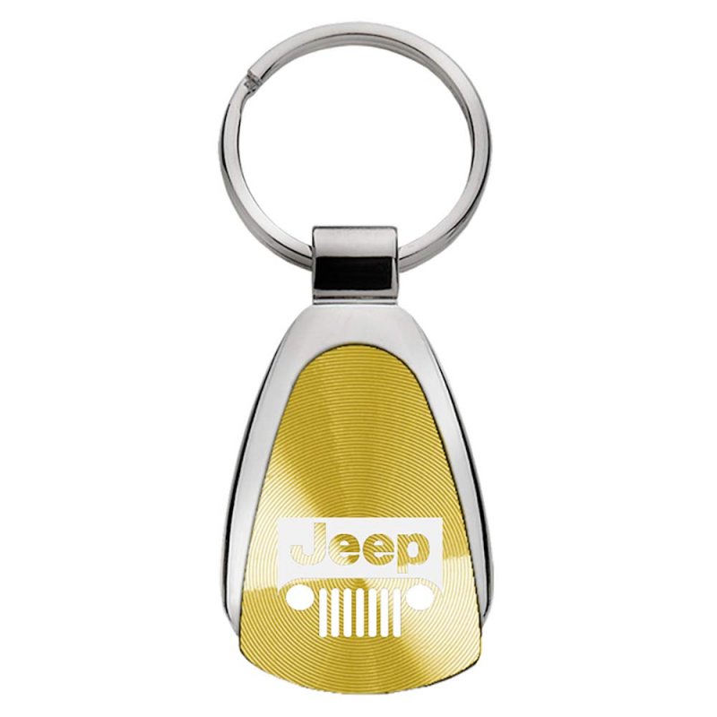 Au-tomotive Gold Inc Teardrop Key Fob For Jeep Grille Gold
