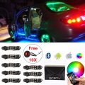 Ocpty Marker Lights 8pcs Rgb Led Rock 10x Red Side Bulbs Replacement Fit For Truck Bus Boat Suv Atv Trailer Indicator Light