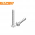 Uxcell 6-32x1 Pan Head Machine Screws 304 Stainless Steel 18-8 Screw Phillips Drive Fully Threaded Bright Finish Pack Of 25