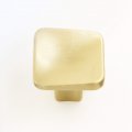 10 Pack Hamilton Bowes Satin Brass Cabinet Hardware Square Knob 1-1 4 Diameter Modern Gold 