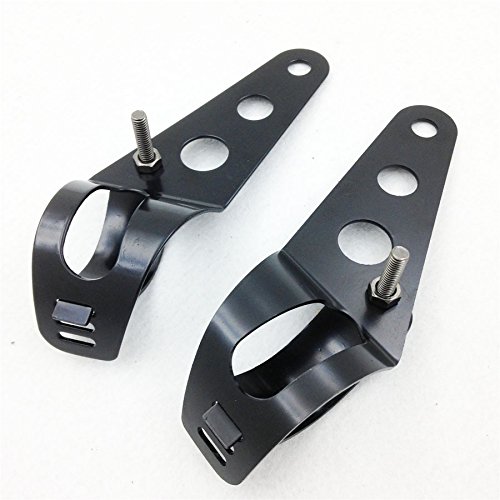 Details about   Side Mount Headlight Clamp Brackets For Motorcycle​ 34-46mm Fork Tubes Universal 