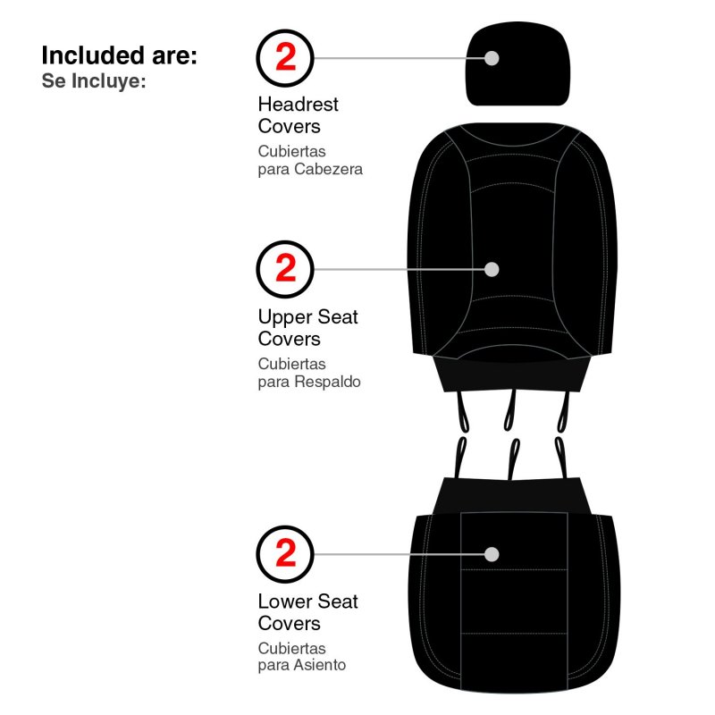 Pilot Automotive Sc-435e Rallye Sport Seat Covers 6 Pieces Black