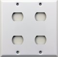 Stamped Steel Smooth White 2 Gang Switch Plate 4 Despard Openings 