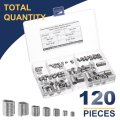 120pcs Wire Thread Insert Kit M3 M4 M5 M6 M8 M10 M12 2d Metric 304 Stainless Steel Helical Inserts Coiled Repair Threaded