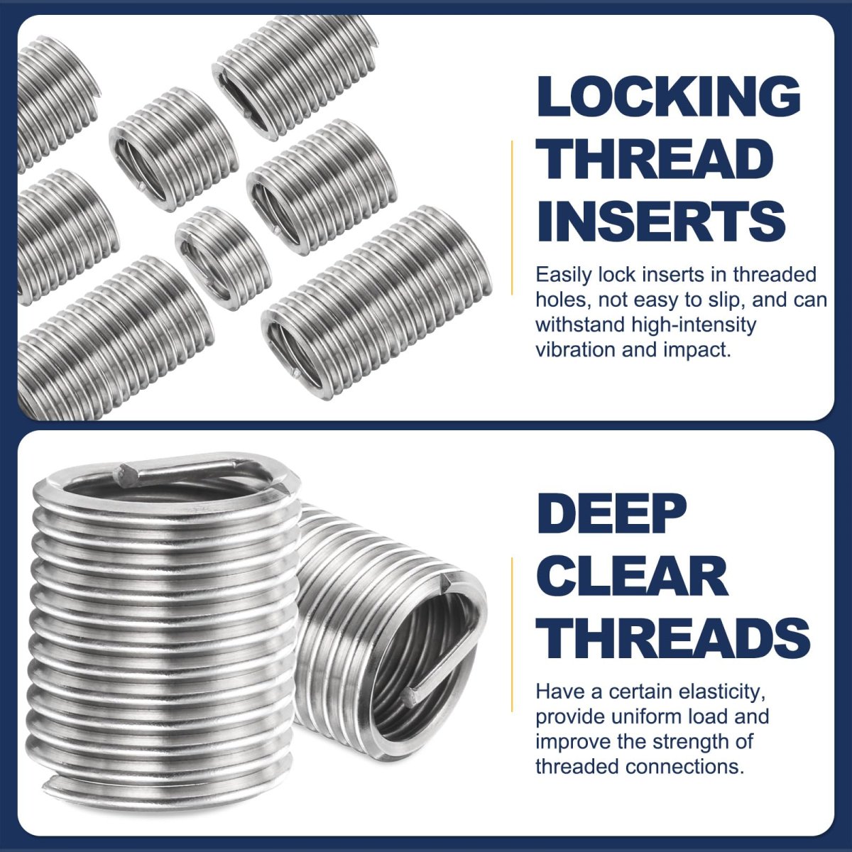 120pcs Wire Thread Insert Kit M3 M4 M5 M6 M8 M10 M12 2d Metric 304 Stainless Steel Helical Inserts Coiled Repair Threaded