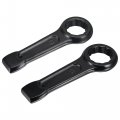 Uxcell 2pcs Slogging Ring Spanner 46mm 55mm High Tensile Steel Striking Wrench Anti-rust Straight Handle Box End Single Head