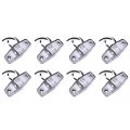 8 Pack 2 5 In Led Truck Trailer Side Fender Marker Lights Clear Lens Red Light Waterproof Clearance Identification Lamps 