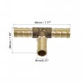 Uxcell Barb Hose Fitting 8mm Od Tee T Shape Pipe Connector Brass 2pcs With 6pcs 6-12mm Clamps