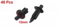 Uxcell 6mm X 12mm Black Plastic Rivets Car Door Trim Fender Push Clips 48 Pcs