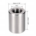 Uxcell Round Connector Nuts M12x25mm Height Sleeve Rod Bar Stud Nut Stainless Steel 304 Pack Of 10